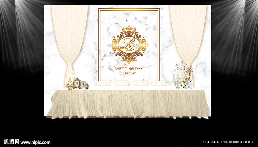 香槟色大理石婚礼效果图