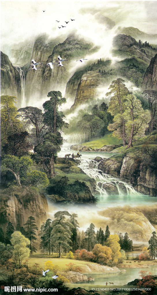 山水国画玄关