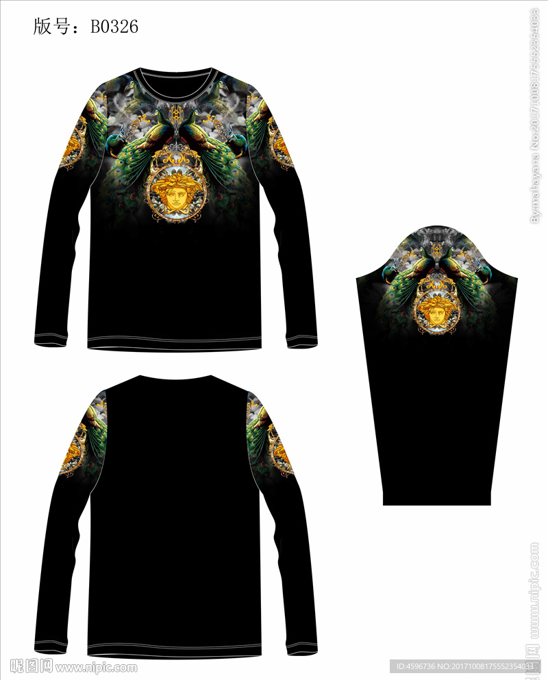 男装T恤设计 数码印花图片