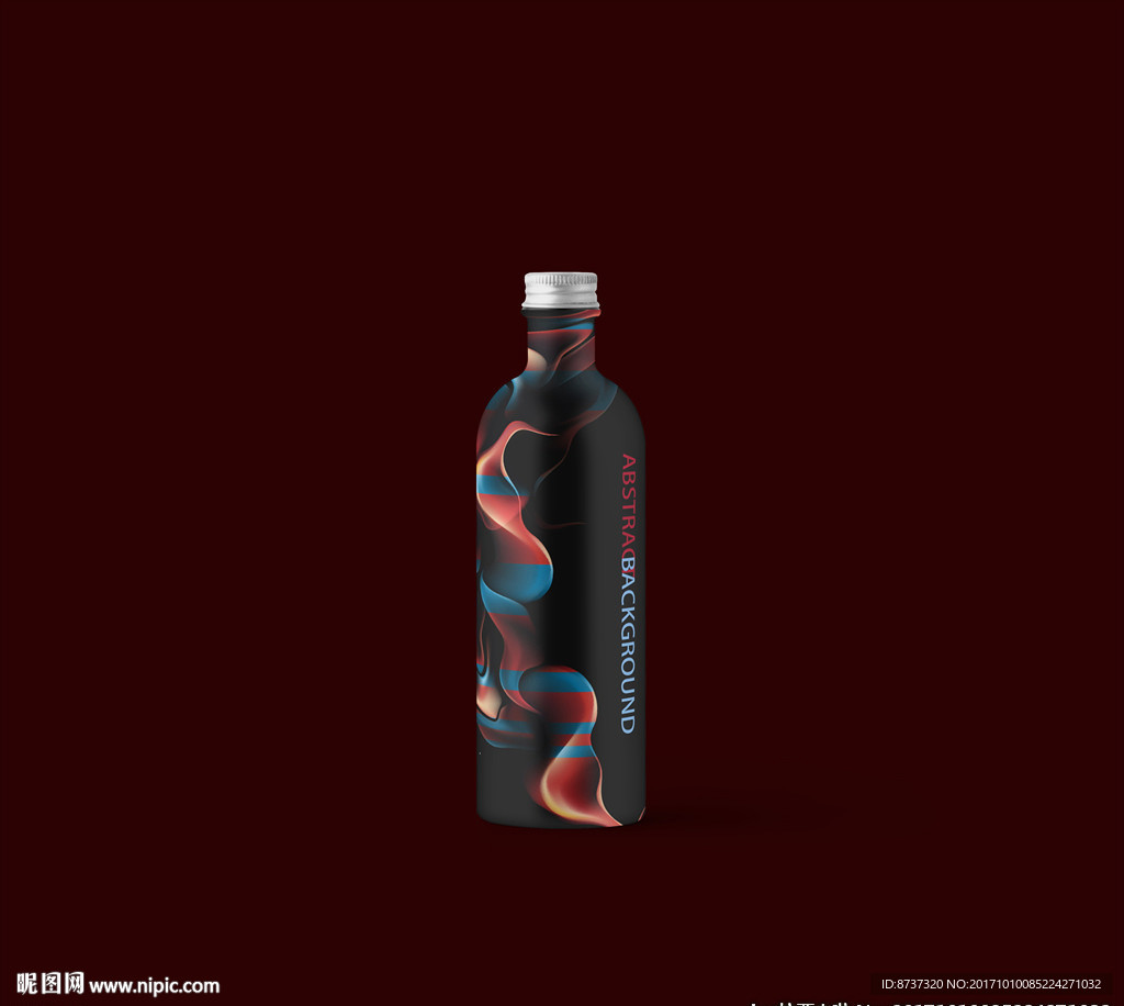 高档果酒包装效果图贴图分层