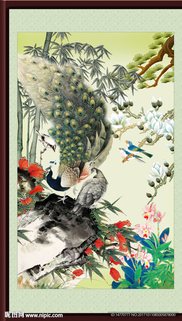 国画孔雀图