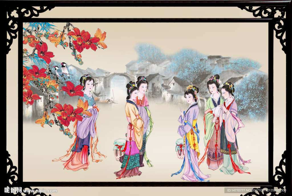 国画美女图