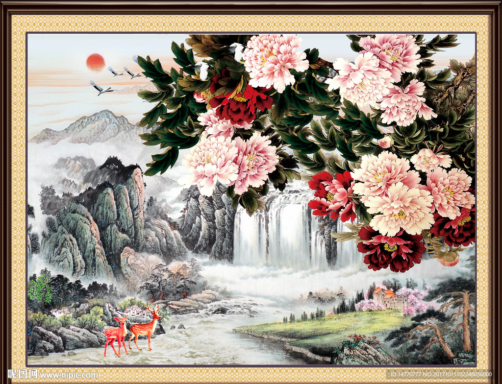 国画 牡丹