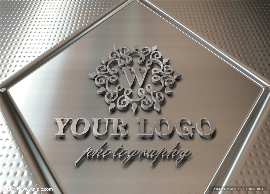 钢板立体质感LOGO模板样机