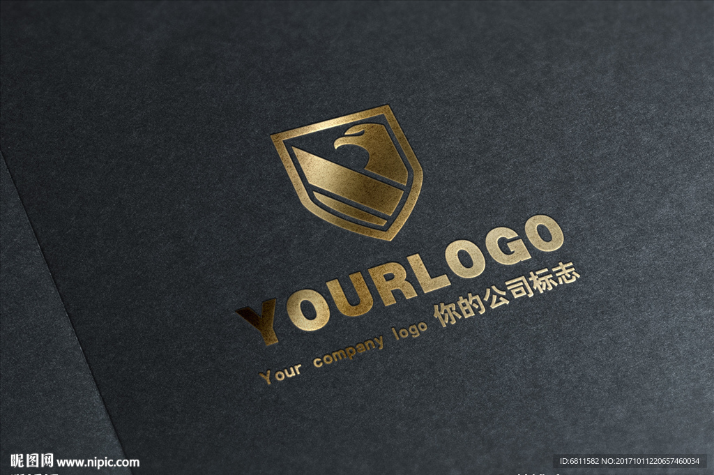 黑卡烫金立体质感LOGO样机
