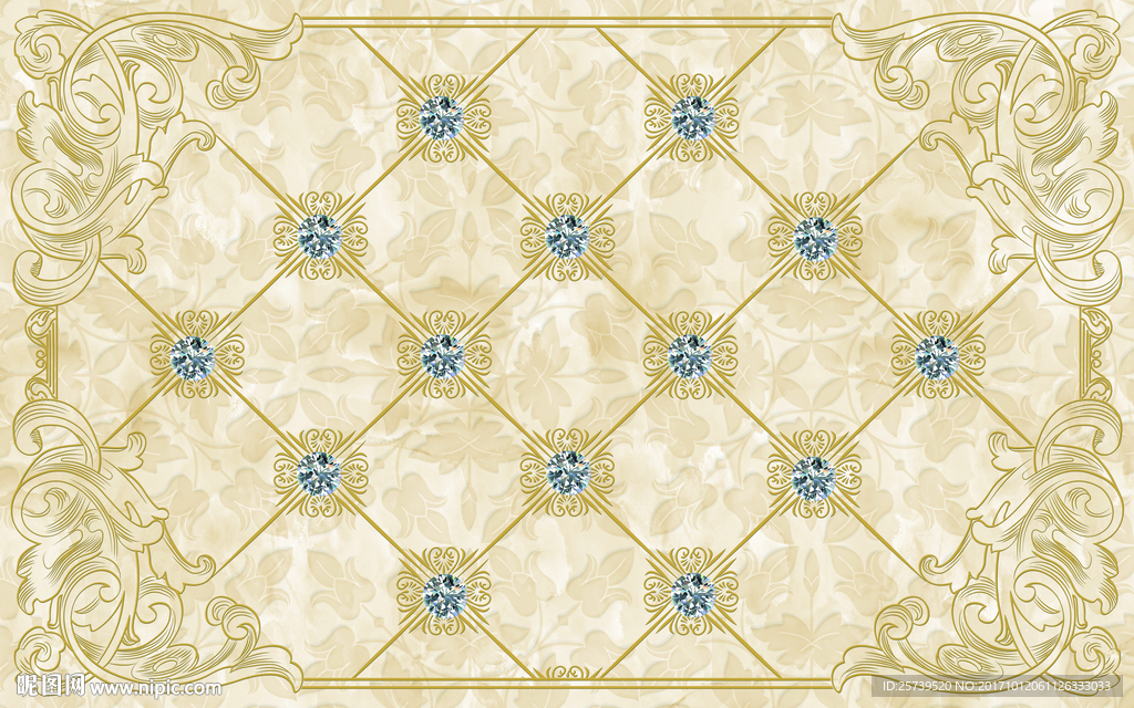 时尚欧式花纹大理石纹珠宝砖石