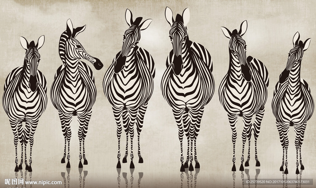 复古手绘简约斑马