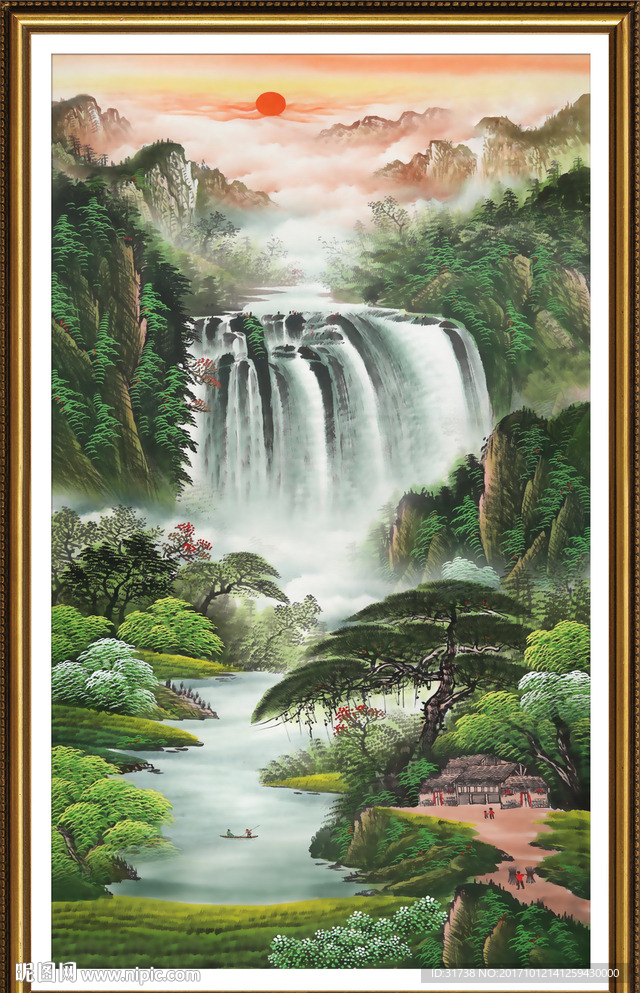 竖幅山水画