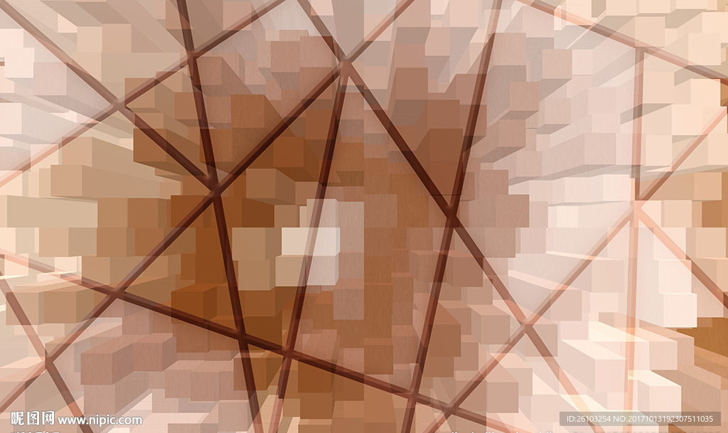 梦幻柱子3D空间格子电视背景墙