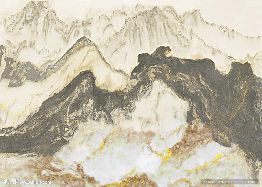 中式水墨山水大理石石纹纹理背景