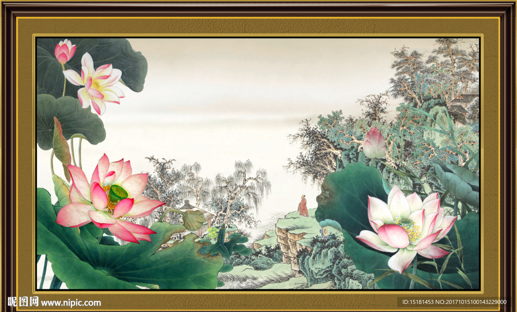 国画荷花