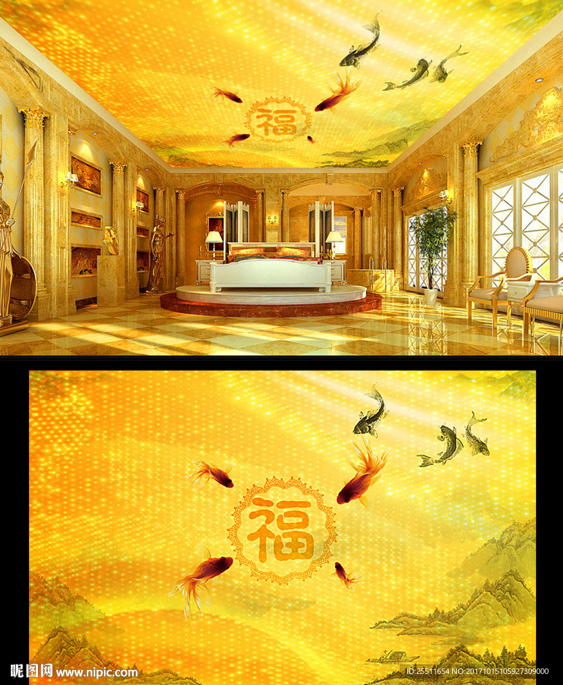 吊顶画 吊顶壁画