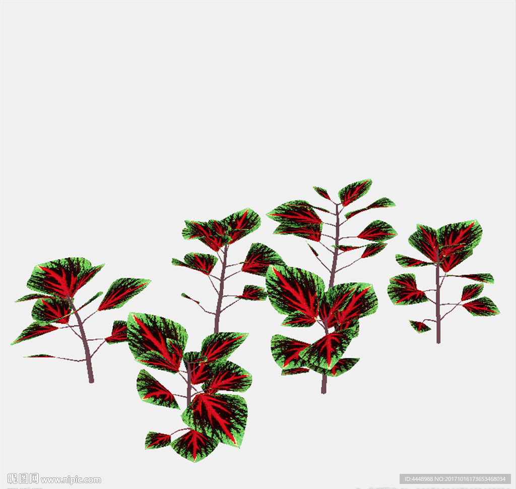 绿色叶植物模型