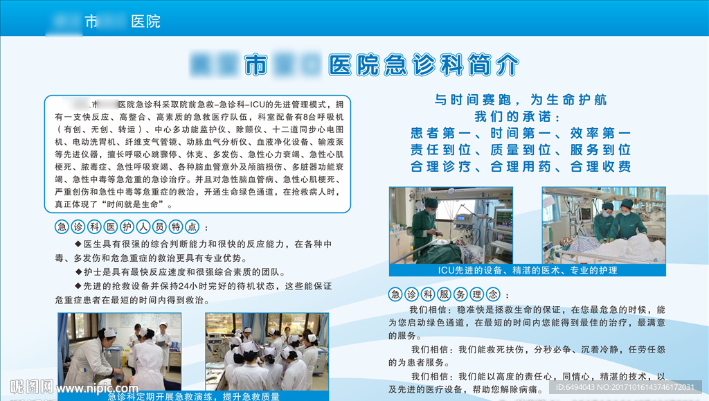 急诊科简介宣传展板