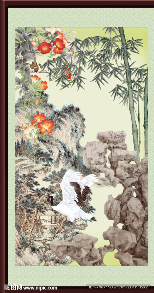 花鸟仙鹤图