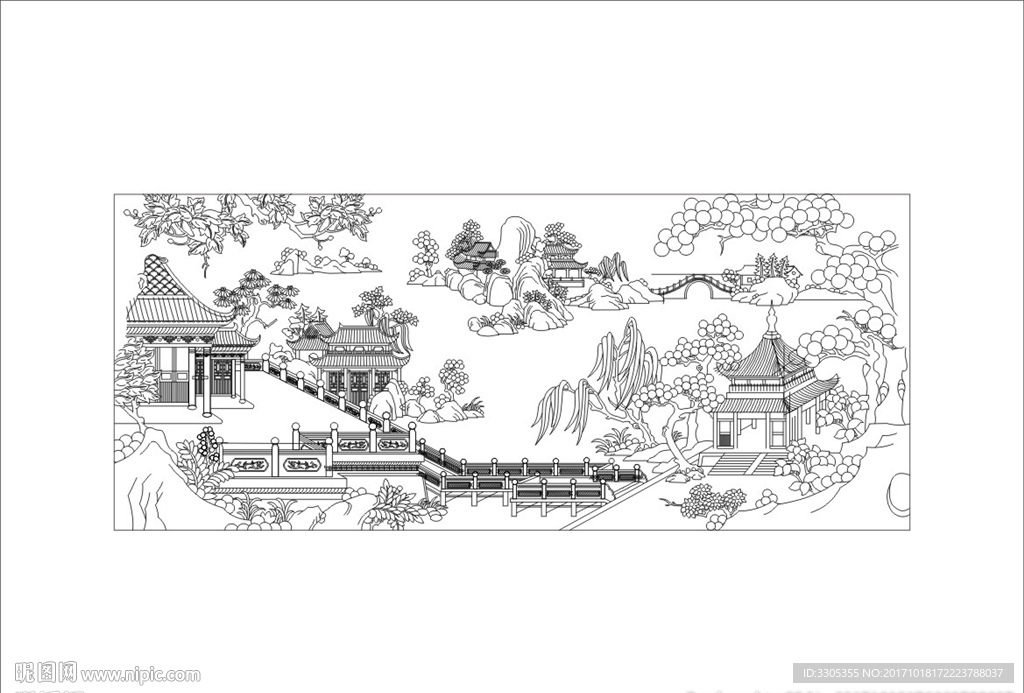 山水雕刻