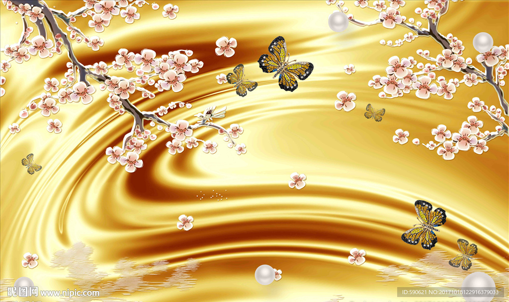 梅花绢丝背景墙