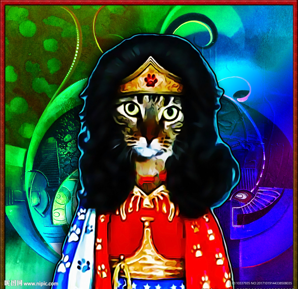 猫艳后装饰画