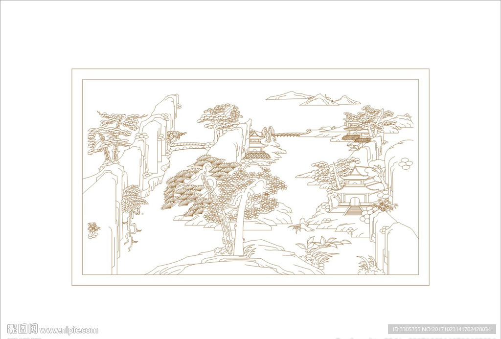 山水雕刻