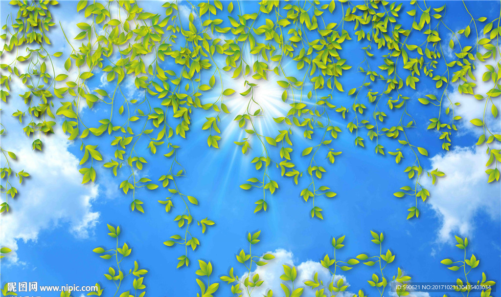 3D绿叶天顶