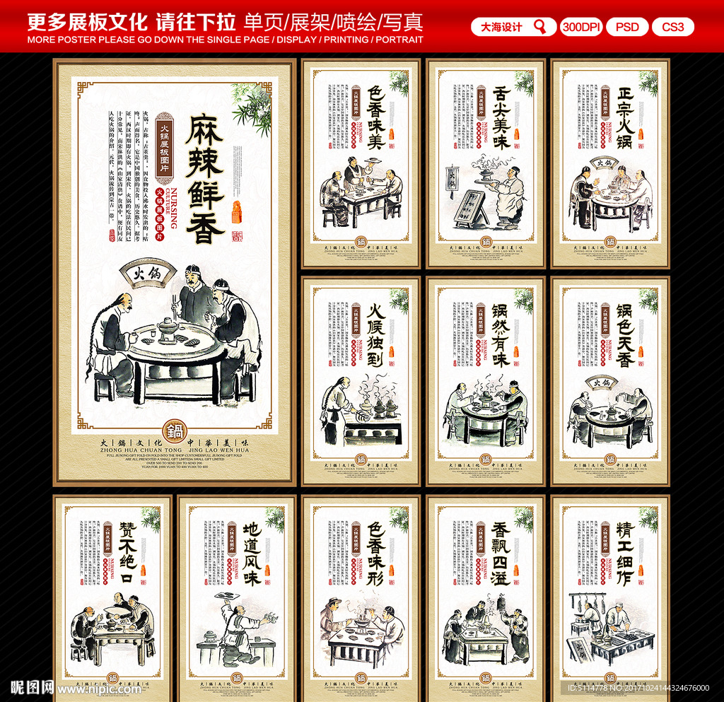 火锅文化展板