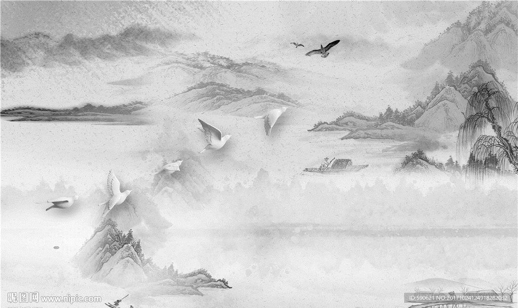 山水背景墙