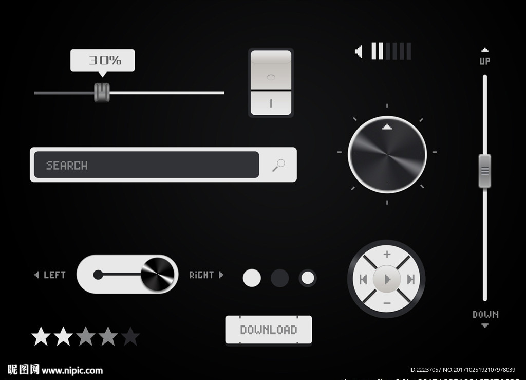 黑白灰ui移动界面设计