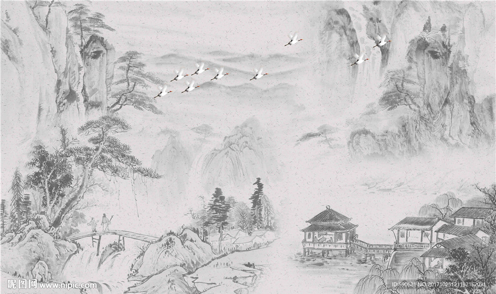 国画背景墙