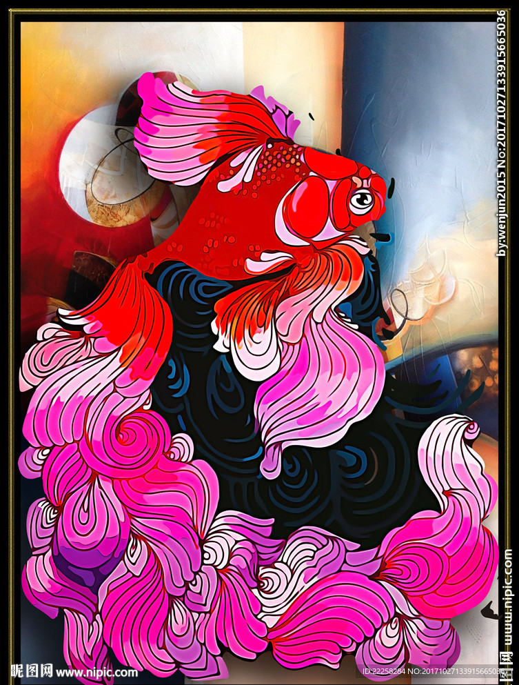 油画金鱼