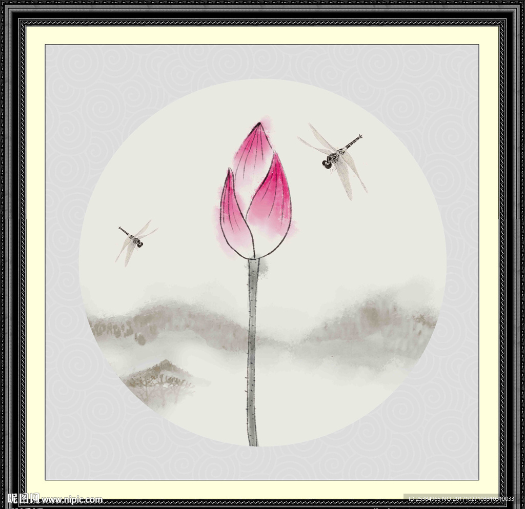 荷花装饰画