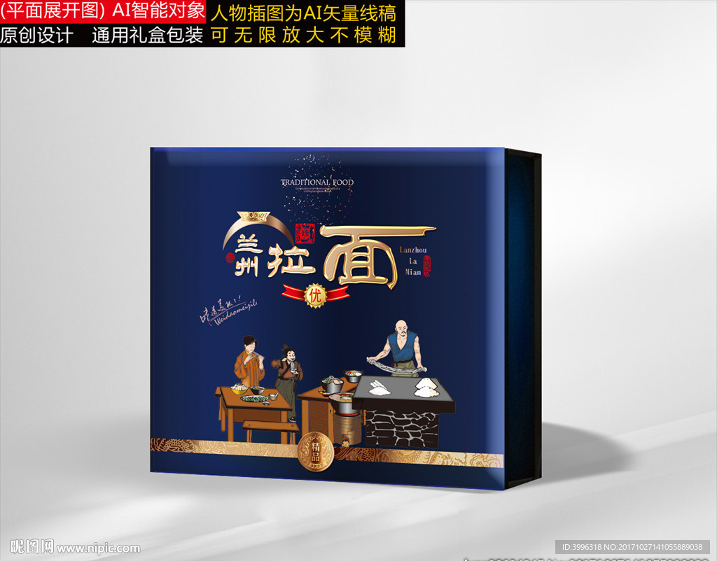 兰州拉面包装 平面展开图
