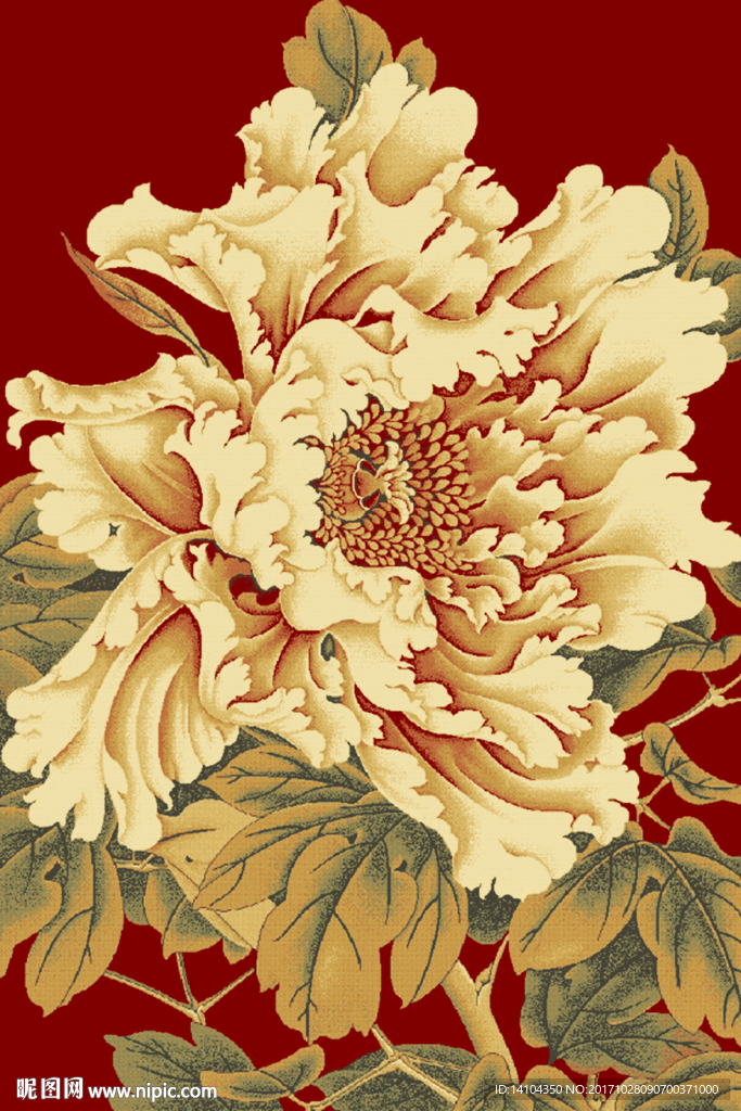 彩印花朵地毯