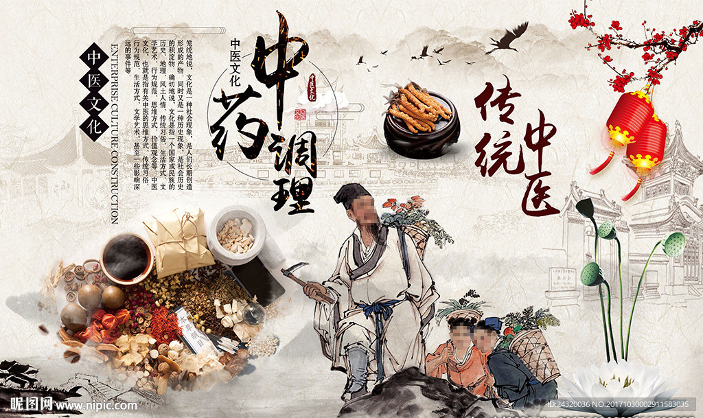 中药养生装饰画