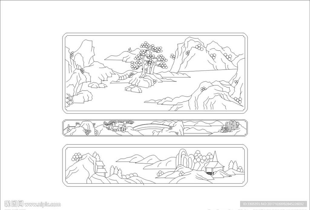山水雕刻
