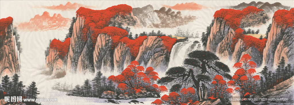 高清巨幅鸿运当头国画风水装饰画