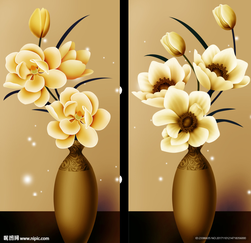 花瓶二联画