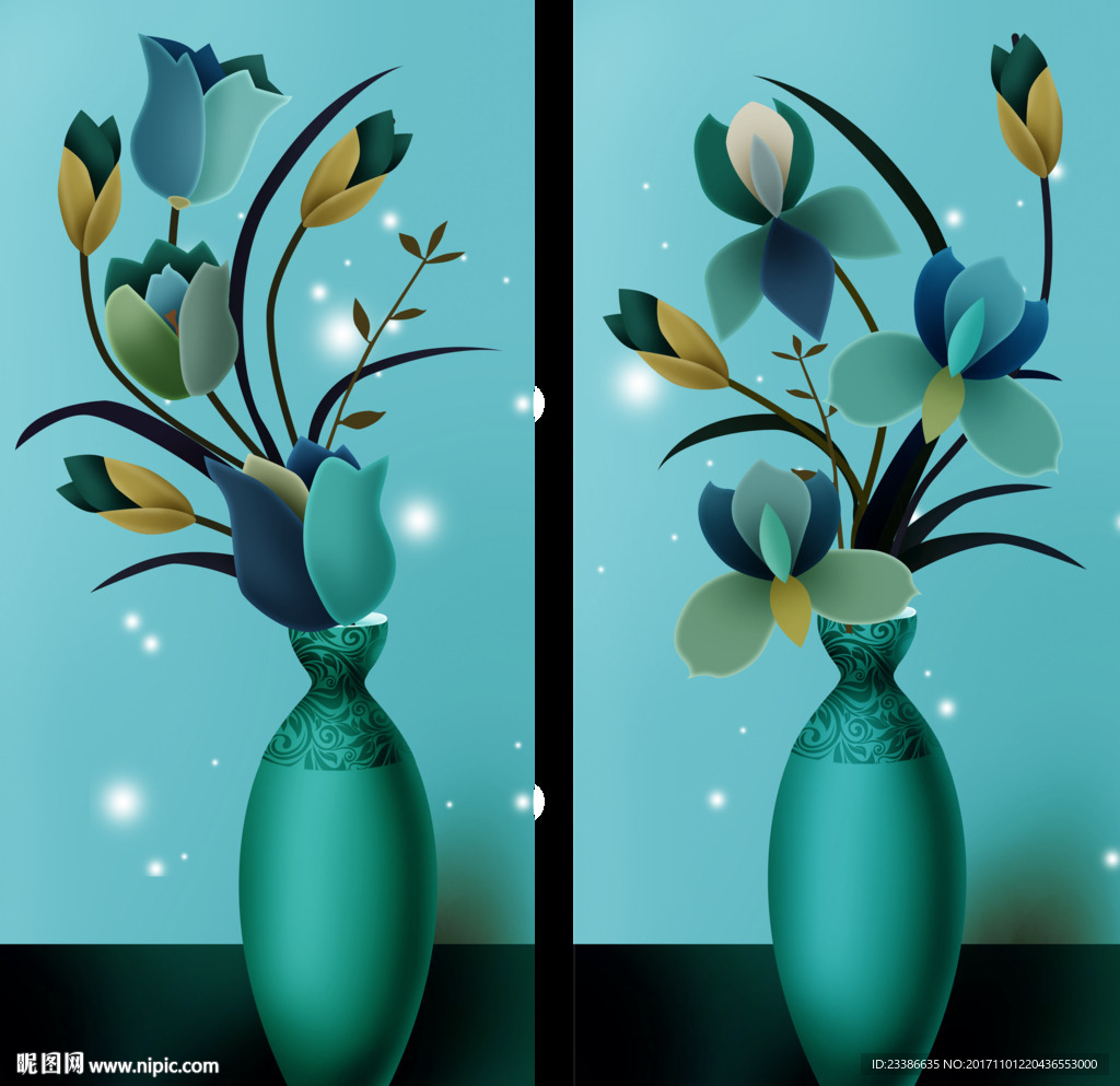 花瓶蓝花