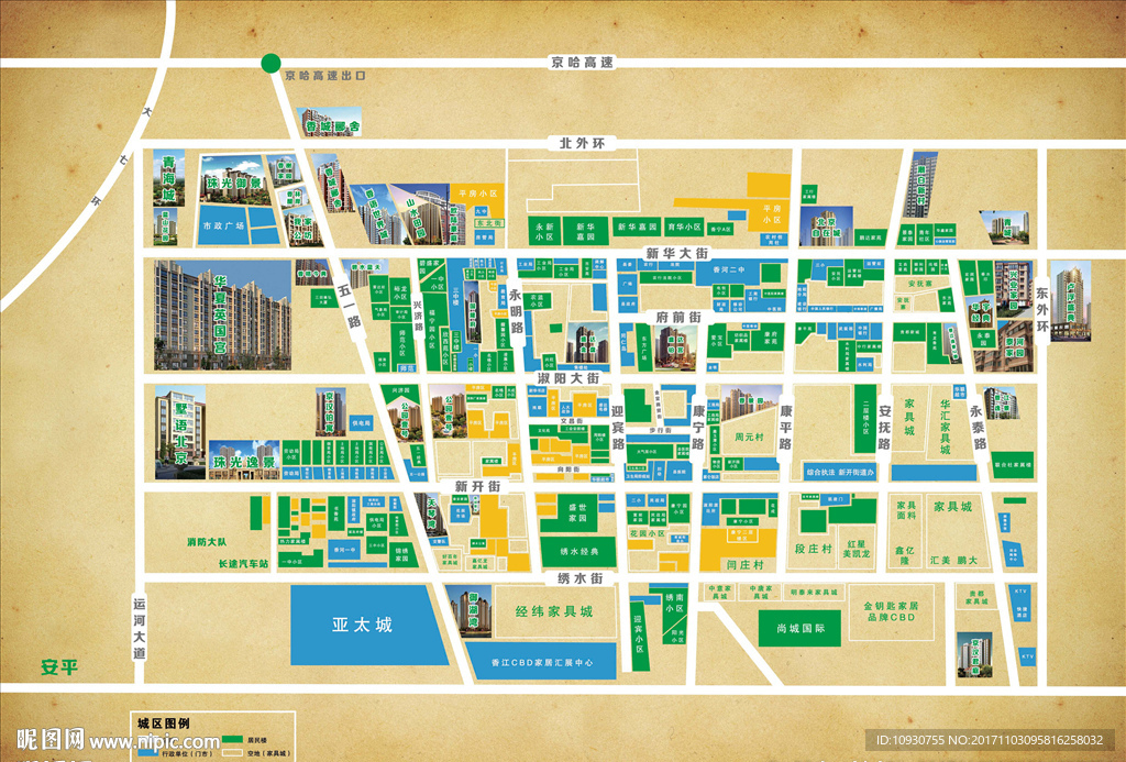 香河楼盘区域图