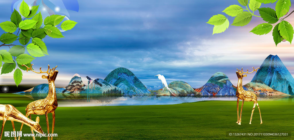 中国风山水清新自然风景