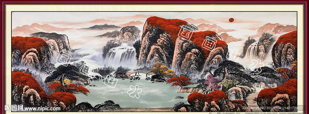 国画  山水画 水墨画 中国风