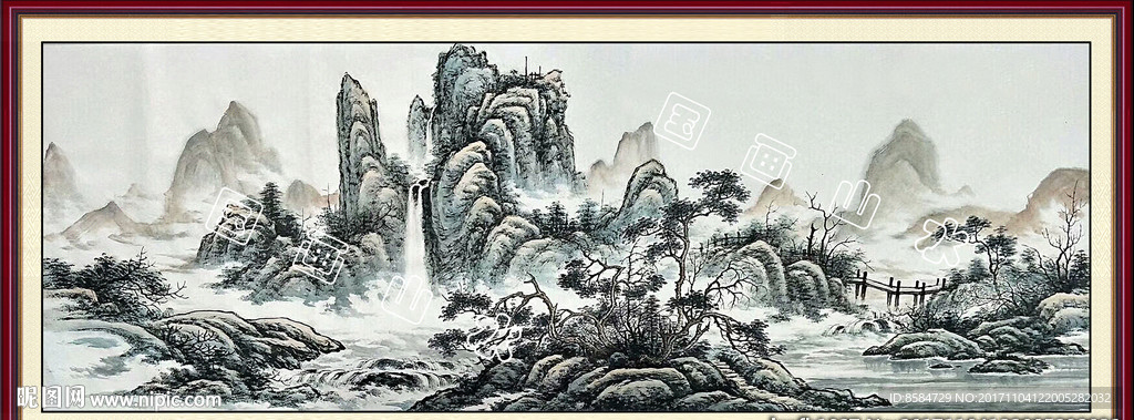 国画  山水画 水墨画 中国风