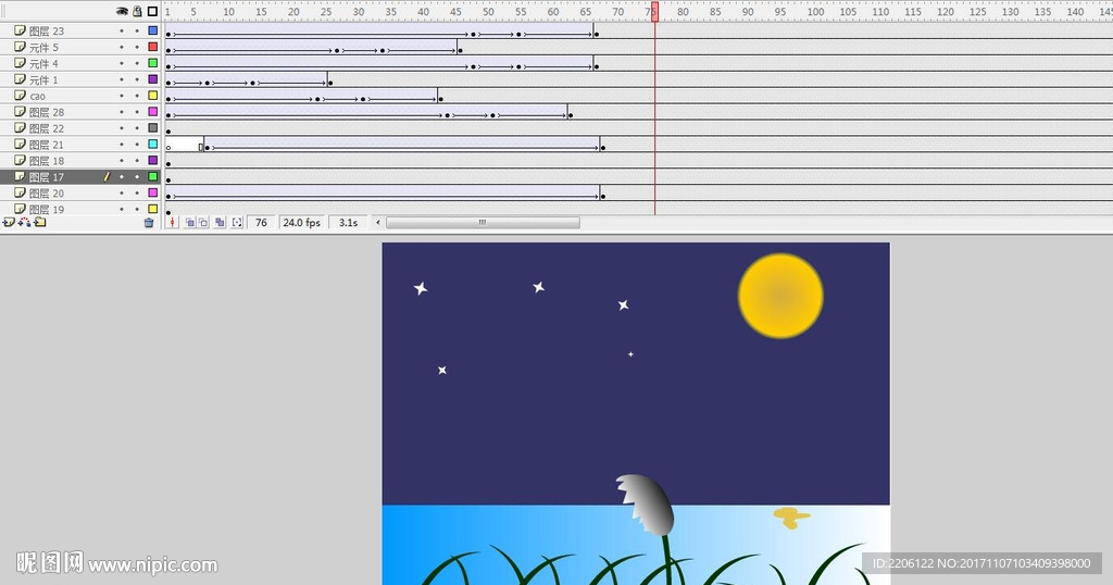 芦苇和月光动画6秒元件