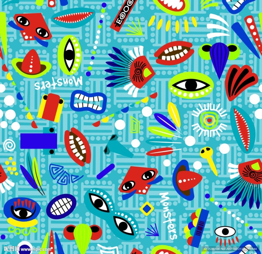 毕加索图案外星人风格重叠