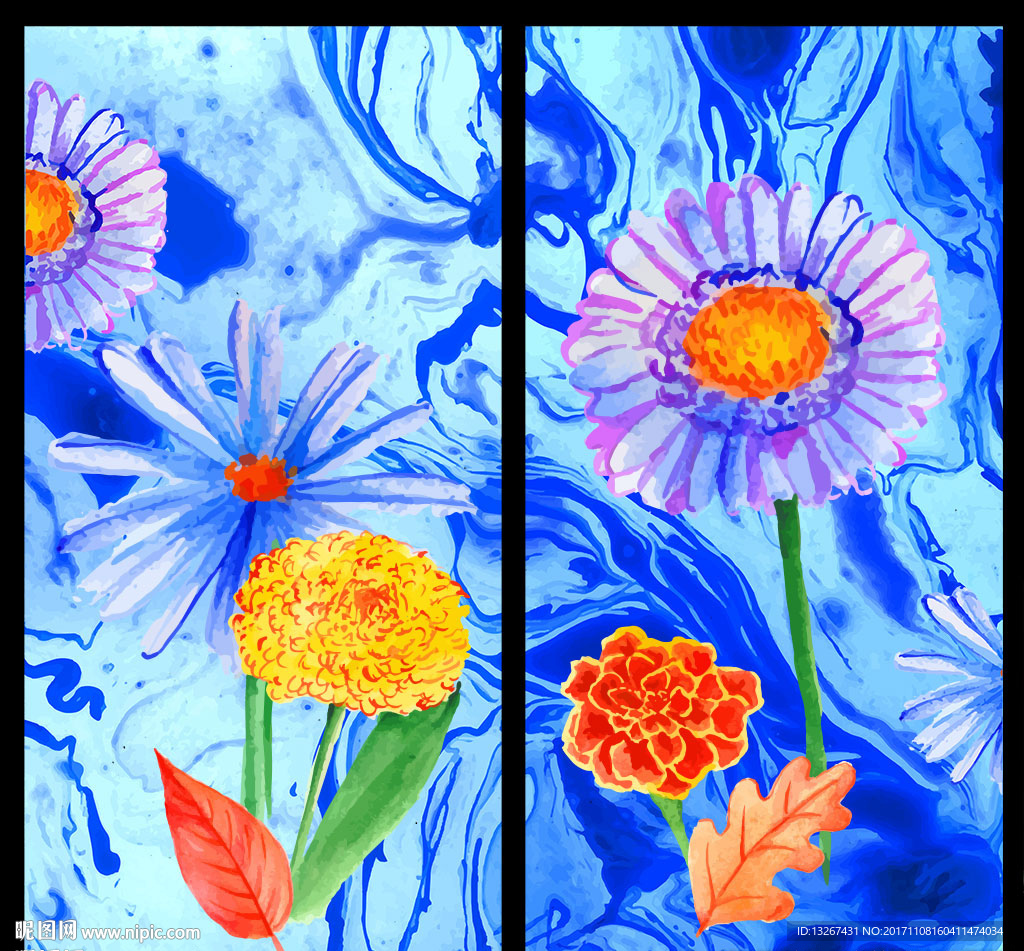 水彩花卉装饰画