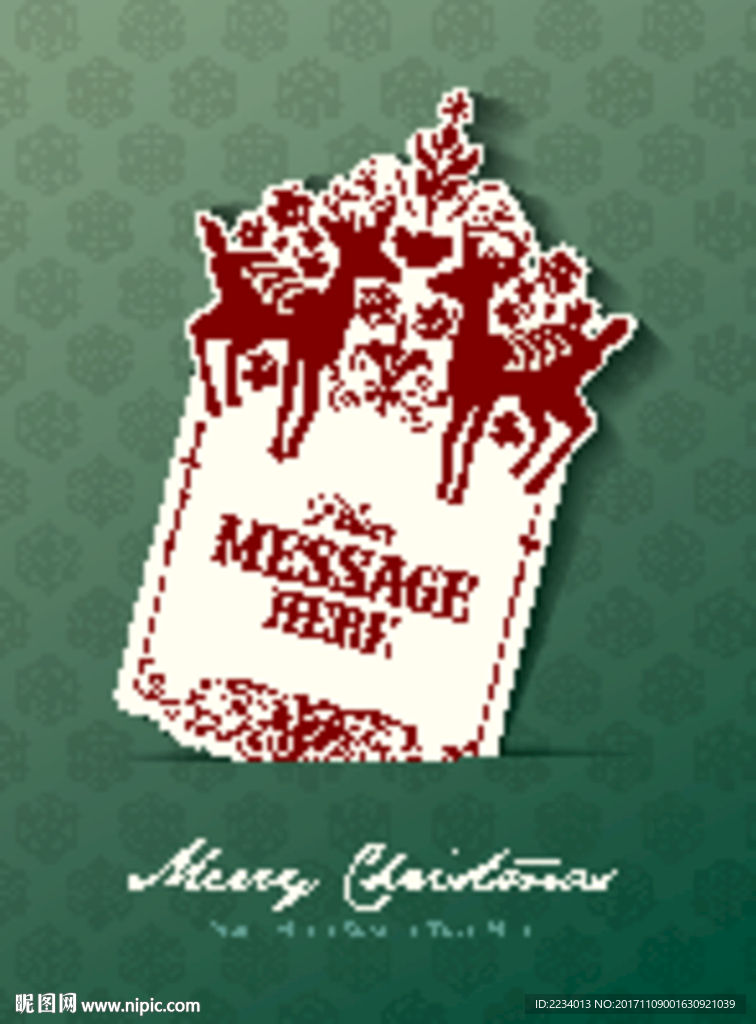 圣诞标签书签吊牌贺卡