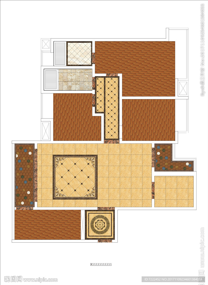 大户型地面铺贴图