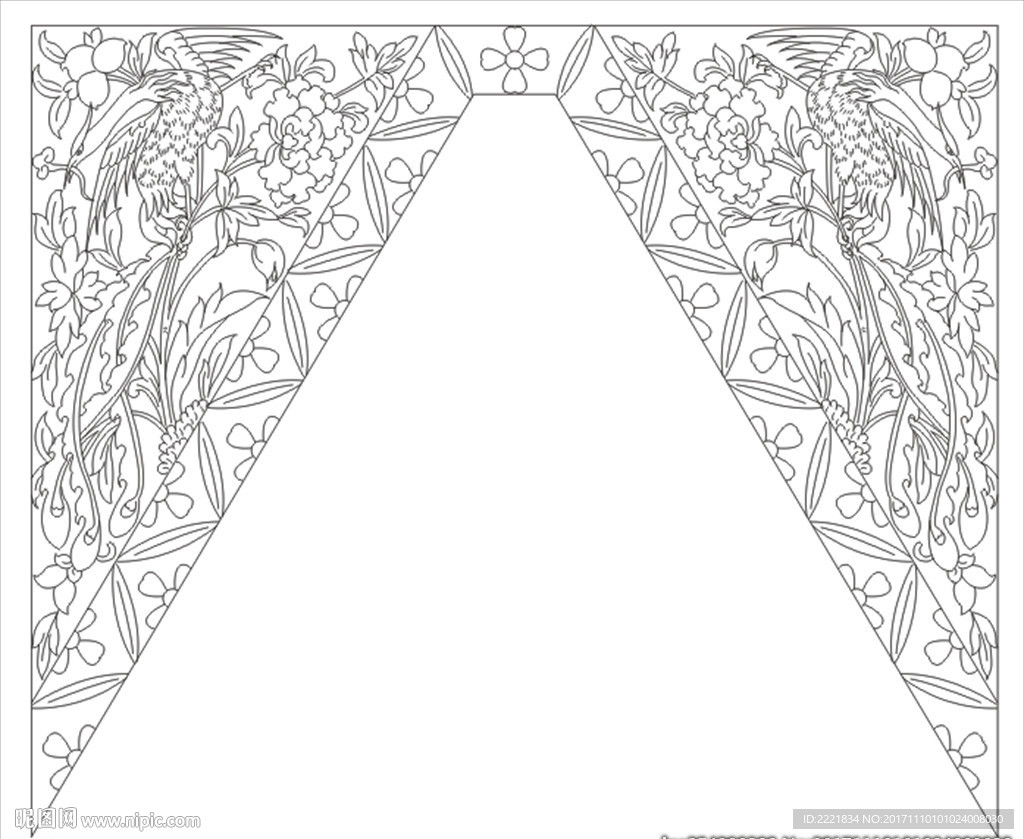 藏式家俱图案 手绘线描图