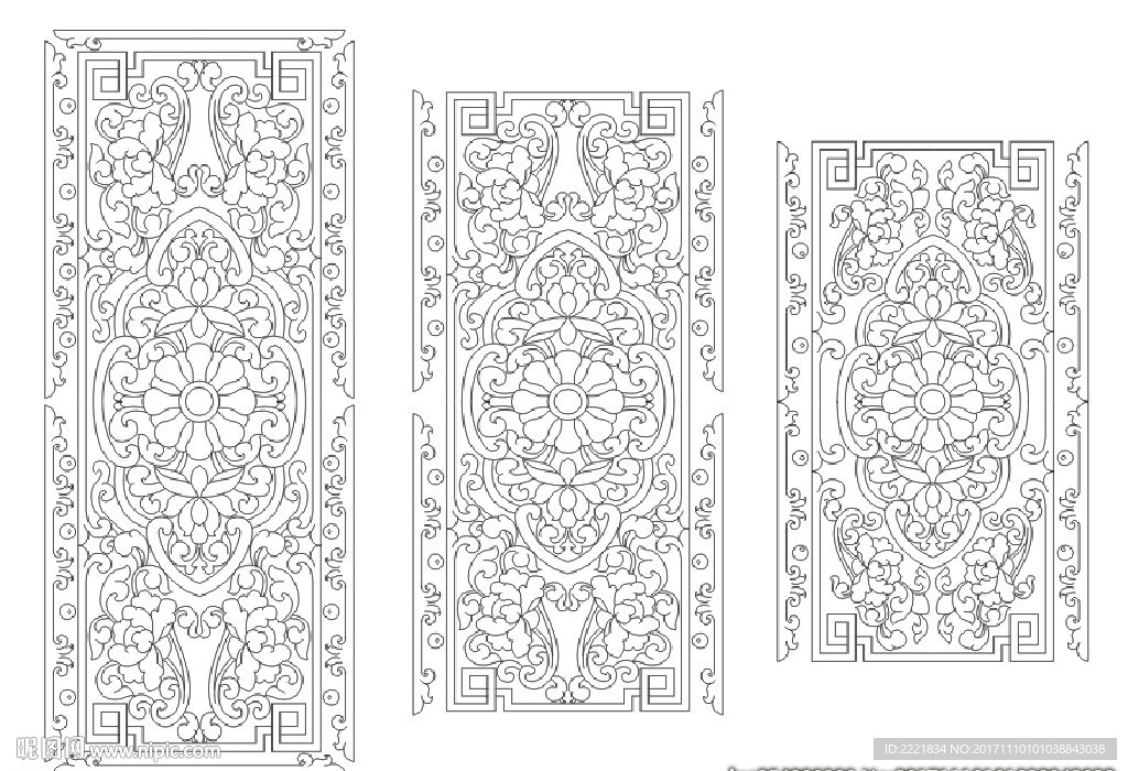 藏式家俱图案 手绘线描图