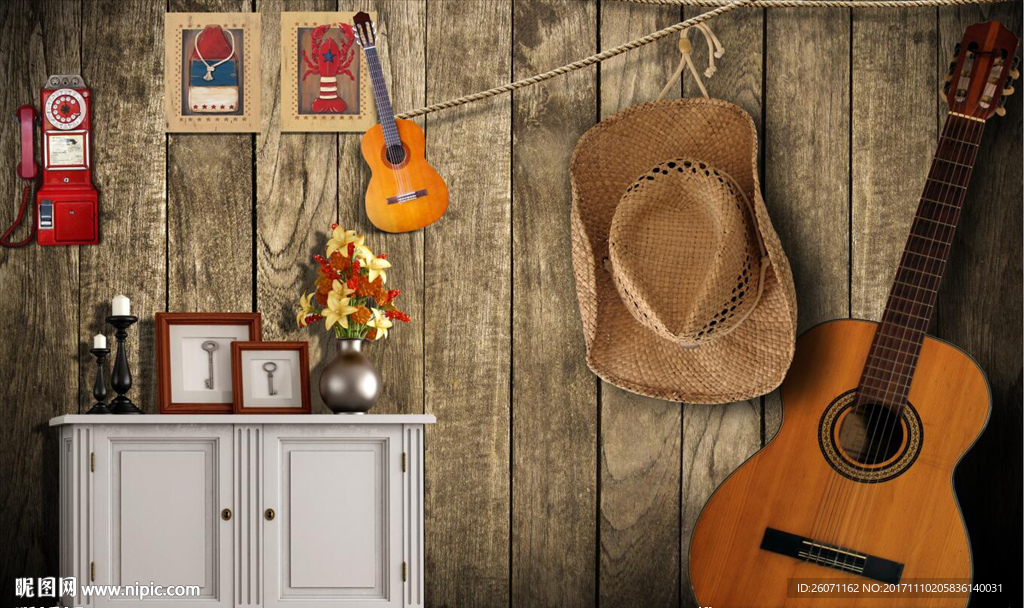 复古怀旧3D背景墙