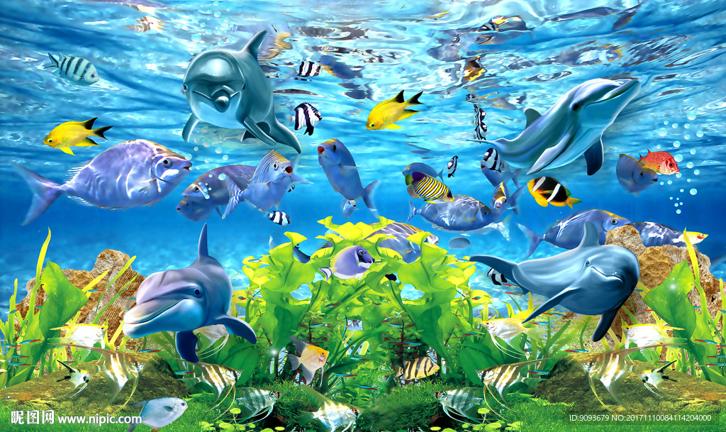 海底世界 海豚 海洋生物
